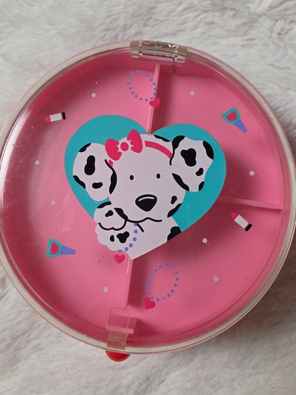 Vintage 1990 Sanrio Spottie Dottie Jewelry Box Pink Double Decker Trinket Case